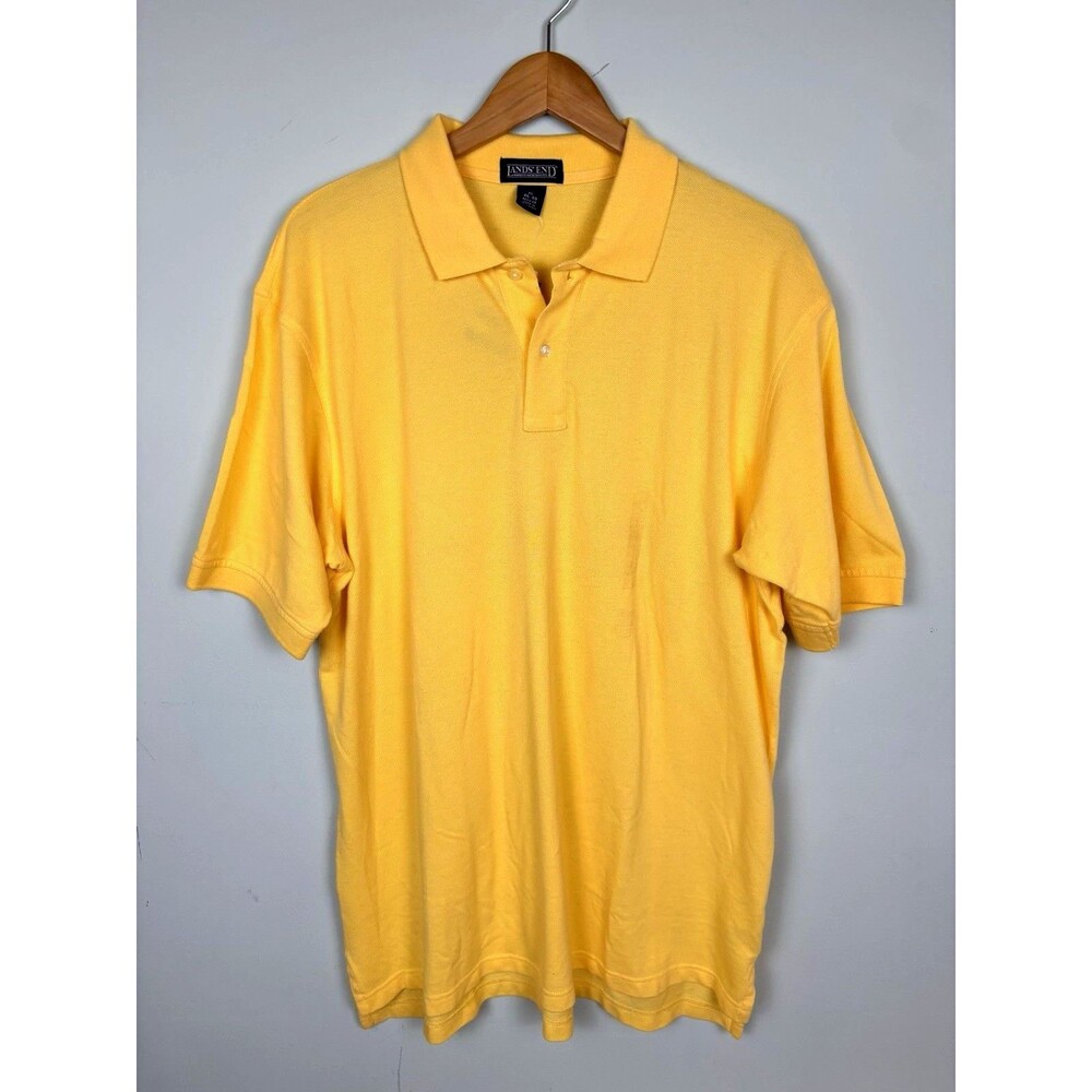 NWT Lands' End Men's XL Short Sleeve Polo Shirt Extra Large 46-48 Yellow